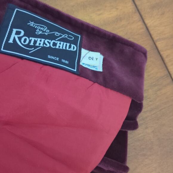 Rothschild vintage union made velvet plum color long sleeve girls coat size 2 GC - Picture 5 of 7